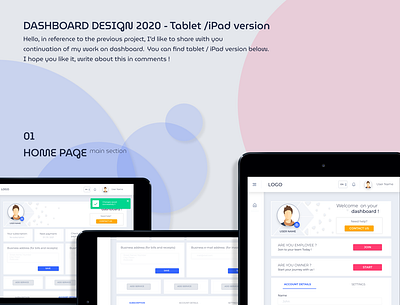Dashboard Design 2020 - tablet / iPad version adobe xd angular ui dashboard design design ipad mockup photoshop tablet ui ux