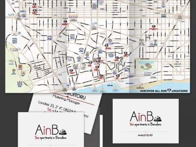 City map and business cards