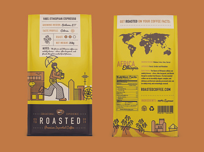 Roasted Coffee Packaging branding design illustration logo package design packaging ui ux vector