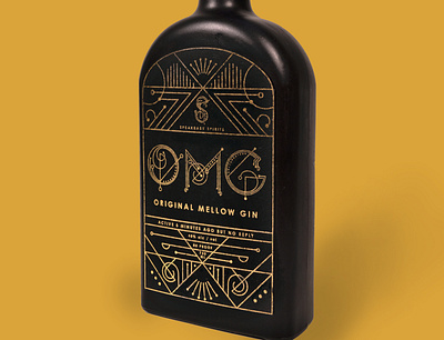 Speakeasy Gin Bottle Packaging bottle design branding design foil stamp illustration package design packaging typedesign typography