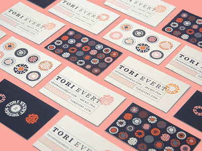 Tori Evert Business Cards branding business card design hand drawn type hand lettering logo logo system typedesign