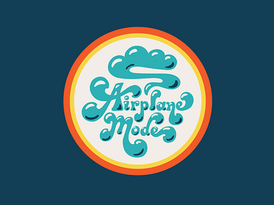 Airplane Mode Logo 70s branding design hand drawn hand lettering illustration logo logo design procreate typedesign typography