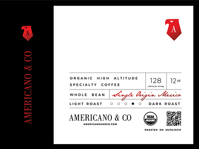 Americano & Co Packaging branding classic clean design coffee eagle eagle logo identity logo minimalist packaging whitespace