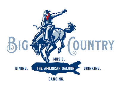 Big Country america american branding classic custom identity illustration logo old retro saloon shadow typography vector vintage