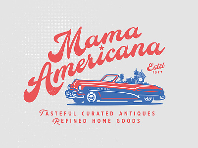 Mama Americana antique branding car classic custom identity illustration lettering logo old retro typogaphy vector vintage