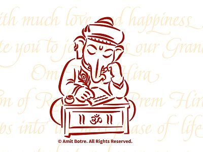 Bal Ganesh custom made design ganapati god graphic illustration india vector