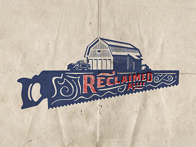 Reclaimed Allée barn branding classic custom identity illustration logo old oldschool retro type typography vector vintage