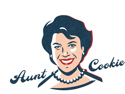 Aunt Cookie aunt bakery branding classic cookie custom identity illustration logo retro typography vector vintage