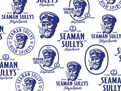 Seman Sully's Spirits branding captain classic custom identity illustration lockup logo old retro seaman smoking typogaphy typography vector vintage