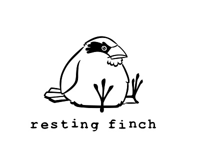 Resting Finch Logo bird branding classic design finch identity illustration logo old retro vector