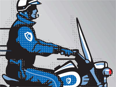Motopolice Rb comfort harley illustration motion motopolice motorcycle police ride rider road vector vintage