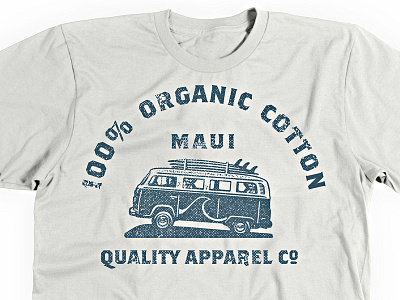 Maui Tee apparel clothing logo maui organic retro texture van vintage