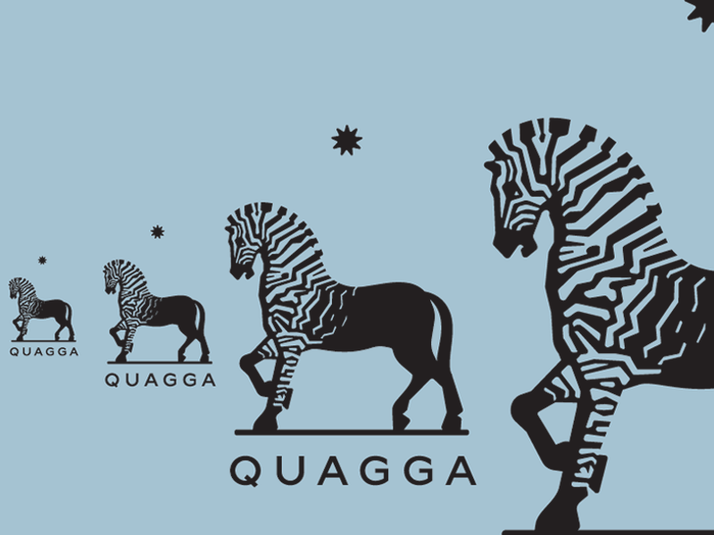Quagga bw fashion half horse logo quagga star vintage zebra
