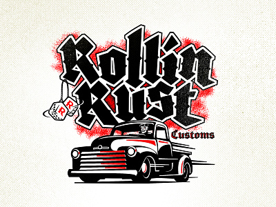 RollinRust 1 custom customs dice hotrod pickup retro rust speed vintage