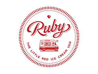 Ruby branding classic cute hip icecream restored retro ruby van vintage