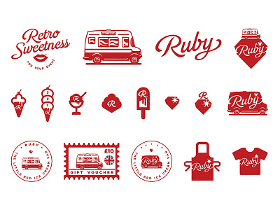 Ruby Branding Elements classic event hip icecream red retro ruby truck vintage