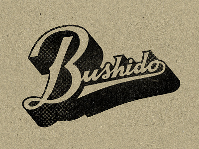 Bushido2 bushido classic custom flowing free lettering vintage