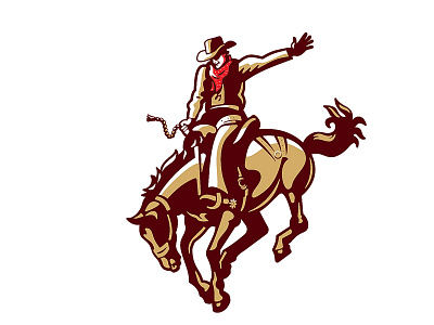 Rodeo country cowboy horse illustration logo rodeo vector