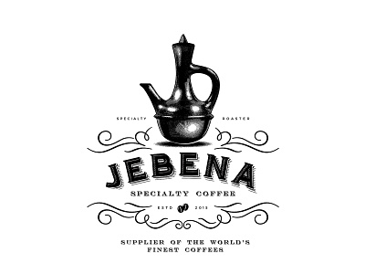 Jebena Coffee coffee engraved jebena logo vintage yemen