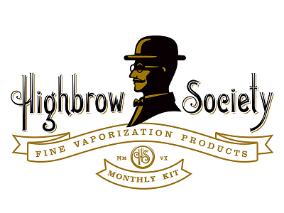 Highbrow WIP branding emblem highbrow identity logo ribbons vintage