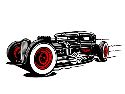 Rat Rod car classic illustartion racer ratrod vintage