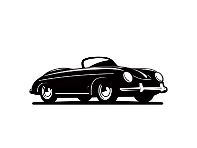 WIP 356 car classic club illustration logo porsche speedster vintage