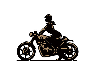 Biker Chick biker caferacer chick girl illustration logo motorcycle sale vintage