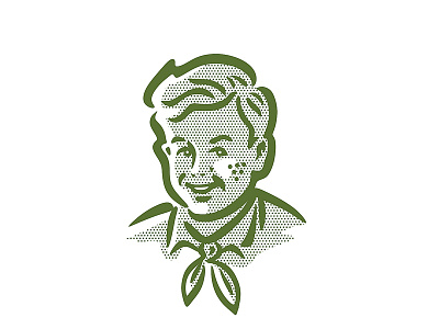 Boyface classic illustration logo retro scout screen smile vintage