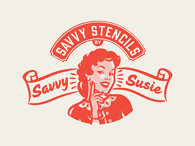 Savvy Susie classic illustration logo vintage woman