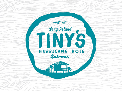 Tiny's Hurricane Hole bahamas bahanas beach illustration island logo nautical resort retro rustic shack vintage