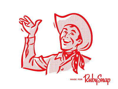 RubySnap Cowboy classic cowboy happy illustration retro rubysnap smile snap