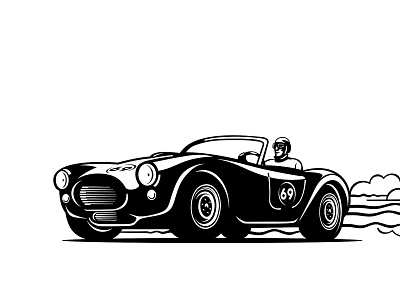 WIP brewery car driver illustration sports vintage