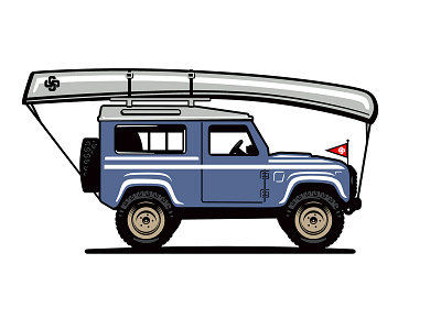 WIP classic custom design flag freedom holiday icon illustration kayak land rover old old school retro speed vector vintage