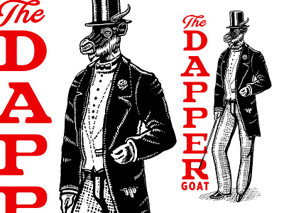 WIP - The Dapper Goat branding classic custom gentlman goat identity illustration logo old old school retro top hat vintage