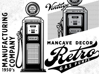 WIP - Mancave beer cabinet branding classic custom design gas pump gas station graphic graphic design identity illustration logo old old school retro rust typography vector vintage