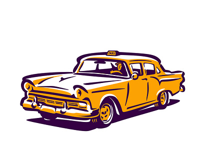 WIP Ford Taxi branding classic custom design ford illustration old retro speed vector vintage