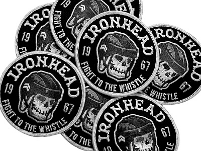 IRONHEAD Patch and FREE Font branding canada circle classic clothing design embroidered patch font free font icon identity illustration ironhead lockup patch retro toronto typeface typography vintage