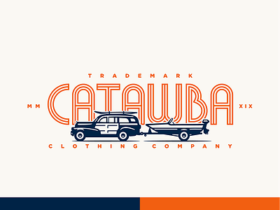 Catawba Clothing Co branding classic custom graphic design identity illustration logo old old school retro typography vector vintage