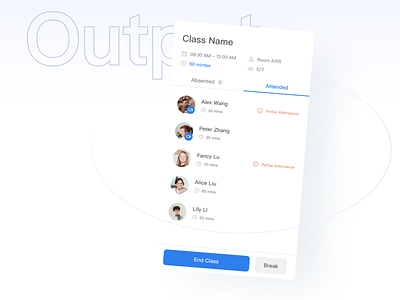 Class Attendance Taking App app blue design ui