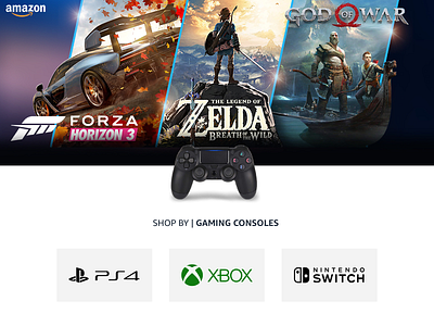 Amazon Gaming Consoles Landing Page Concept