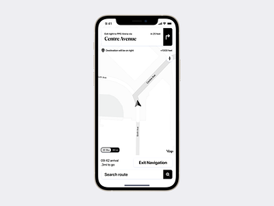 Map iOS app—Navigation app apple ios iphone map maps navigation ui ux