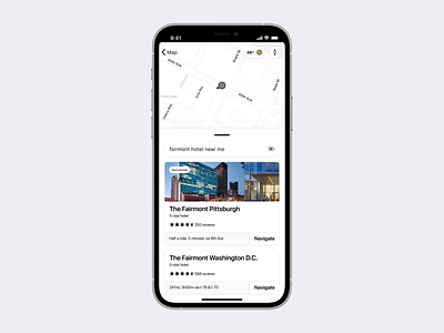 Map iOS app—Search app apple auto automotive car carplay concept design google interface ios iphone map maps navigation ui ux