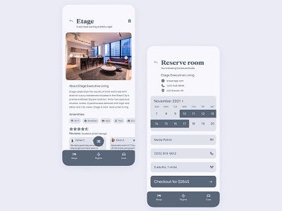 Travel app UI | Book a stay airbnb app clean concept design expedia hotel interface minimal mobile modern rental simple travel ui vrbo