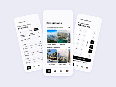 Airline App UI airline airlines airport app boarding booking clean concept design expedia flight flights minimal modern pass ticket tickets travel traveling ui
