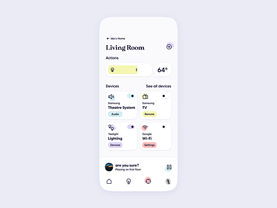 Smart Home App UI | Room appliance automation clean concept control design device home homekit house intelligent interface iot mimimal modern remote smart switch thermostat ui