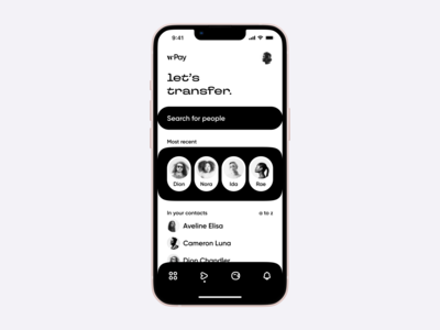 Fintech iOS app | Search for people app bank banking cash concept design finance financial fintech ios iphone money pay payments paypal transfer ui venmo wallet zelle