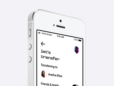 Fintech iOS app | Transfer money UI | Exploration 0.5