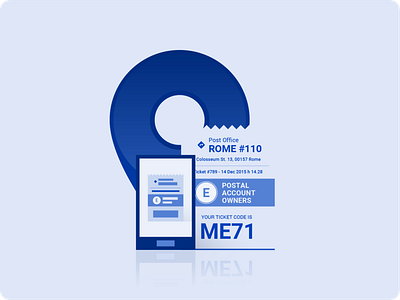 Blue Pin - Post Office App app design flat icon illustration interface ios pin post office rome ui vector