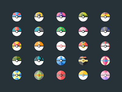 Special Pokéballs icons ball design fun kids teen icons illustrations pokeball special