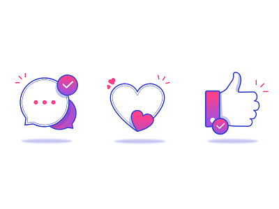 A #message of #love that I #like blue chat flat gradient icon interface like love message purple ui ux